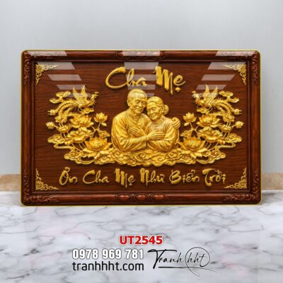 Tranh thư pháp tri ân cha mẹ thầy cô treo tường UT2545