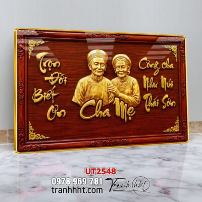 Tranh thư pháp tri ân cha mẹ thầy cô treo tường UT2548