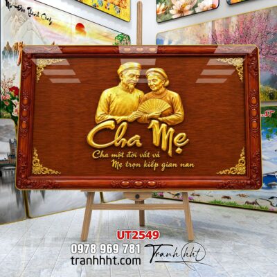 Tranh thư pháp tri ân cha mẹ thầy cô treo tường UT2549