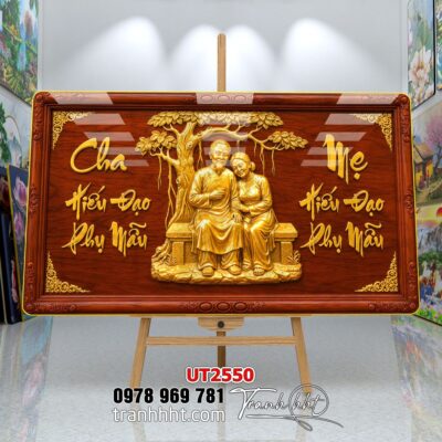 Tranh thư pháp tri ân cha mẹ thầy cô treo tường UT2550