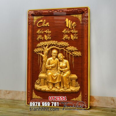Tranh thư pháp tri ân cha mẹ thầy cô treo tường UT2551