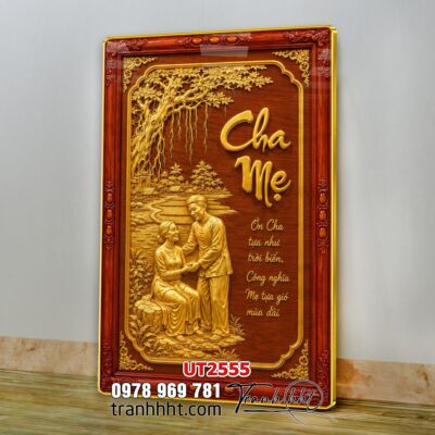 Tranh thư pháp tri ân cha mẹ thầy cô treo tường UT2555