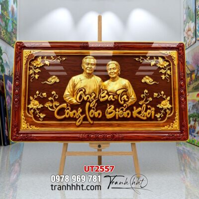 Tranh thư pháp tri ân cha mẹ thầy cô treo tường UT2557