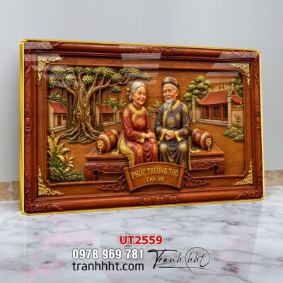 Tranh thư pháp tri ân cha mẹ thầy cô treo tường UT2559