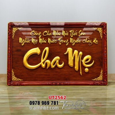 Tranh thư pháp tri ân cha mẹ thầy cô treo tường UT2562