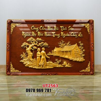 Tranh thư pháp tri ân cha mẹ thầy cô treo tường UT2563