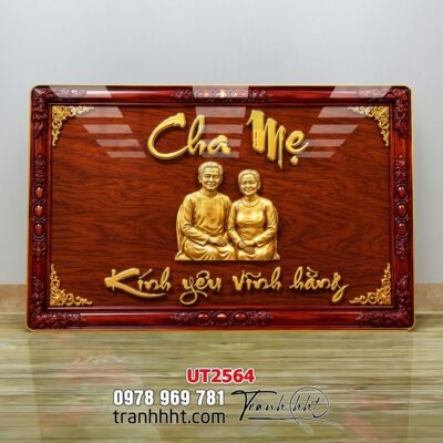 Tranh thư pháp tri ân cha mẹ thầy cô treo tường UT2564