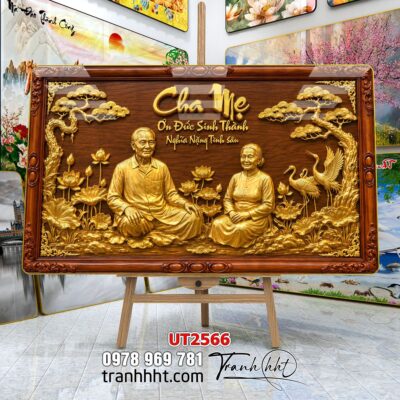 Tranh thư pháp tri ân cha mẹ thầy cô treo tường UT2566