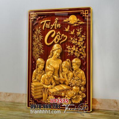 Tranh thư pháp tri ân cha mẹ thầy cô treo tường UT2575