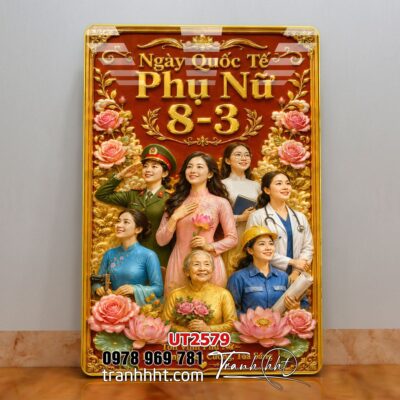 Tranh thư pháp tri ân cha mẹ thầy cô treo tường UT2579