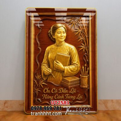 Tranh thư pháp tri ân cha mẹ thầy cô treo tường UT2581