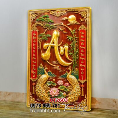 Tranh thư pháp tri ân cha mẹ thầy cô treo tường UT2603