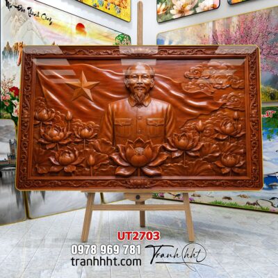 Tranh bác Hồ bác Giáp tranh Vĩ Nhân Quốc Khánh treo tường UT2703