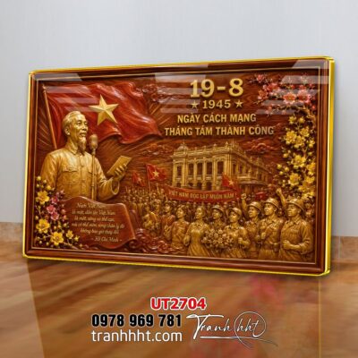 Tranh bác Hồ bác Giáp tranh Vĩ Nhân Quốc Khánh treo tường UT2704