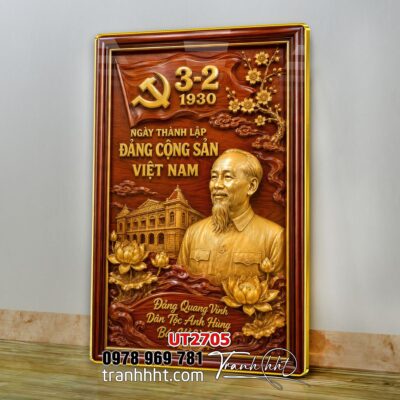 Tranh bác Hồ bác Giáp tranh Vĩ Nhân Quốc Khánh treo tường UT2705