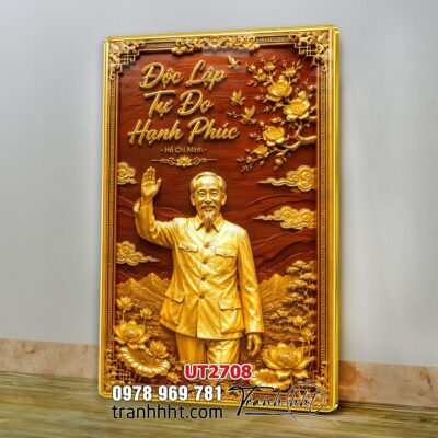 Tranh bác Hồ bác Giáp tranh Vĩ Nhân Quốc Khánh treo tường UT2708