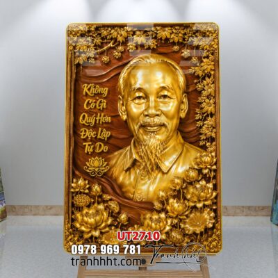 Tranh bác Hồ bác Giáp tranh Vĩ Nhân Quốc Khánh treo tường UT2710
