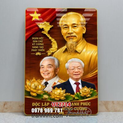 Tranh bác Hồ bác Giáp tranh Vĩ Nhân Quốc Khánh treo tường UT2714