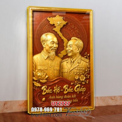 Tranh bác Hồ bác Giáp tranh Vĩ Nhân Quốc Khánh treo tường UT2727