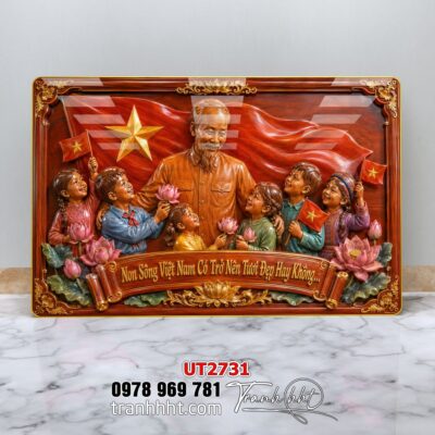 Tranh bác Hồ bác Giáp tranh Vĩ Nhân Quốc Khánh treo tường UT2731