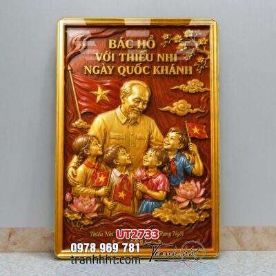 Tranh bác Hồ bác Giáp tranh Vĩ Nhân Quốc Khánh treo tường UT2733