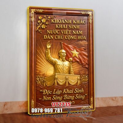 Tranh bác Hồ bác Giáp tranh Vĩ Nhân Quốc Khánh treo tường UT2735