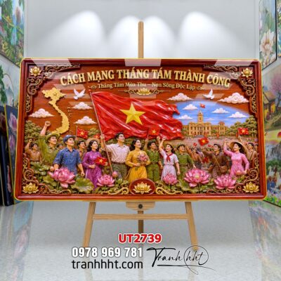 Tranh bác Hồ bác Giáp tranh Vĩ Nhân Quốc Khánh treo tường UT2739