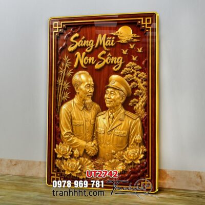 Tranh bác Hồ bác Giáp tranh Vĩ Nhân Quốc Khánh treo tường UT2742