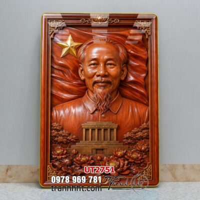 Tranh bác Hồ bác Giáp tranh Vĩ Nhân Quốc Khánh treo tường UT2751