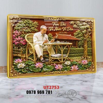 Tranh bác Hồ bác Giáp tranh Vĩ Nhân Quốc Khánh treo tường UT2753