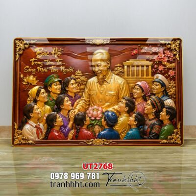 Tranh bác Hồ bác Giáp tranh Vĩ Nhân Quốc Khánh treo tường UT2768