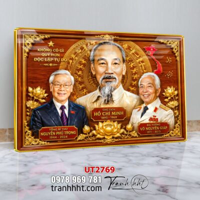 Tranh bác Hồ bác Giáp tranh Vĩ Nhân Quốc Khánh treo tường UT2769