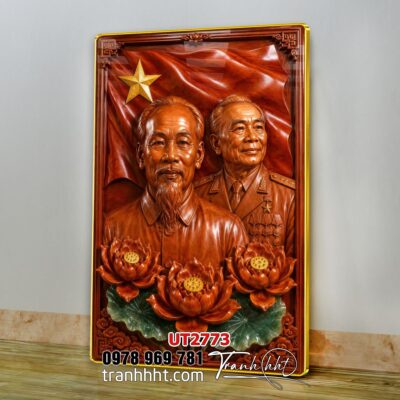Tranh bác Hồ bác Giáp tranh Vĩ Nhân Quốc Khánh treo tường UT2773
