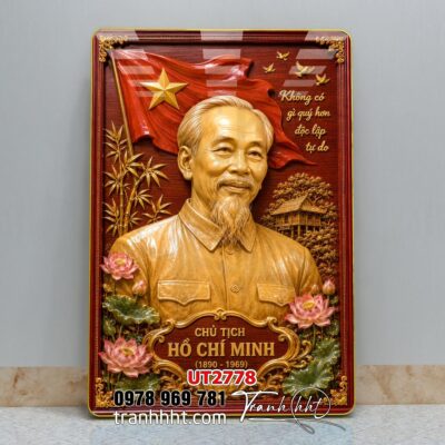 Tranh bác Hồ bác Giáp tranh Vĩ Nhân Quốc Khánh treo tường UT2778