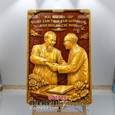 Tranh bác Hồ bác Giáp tranh Vĩ Nhân Quốc Khánh treo tường UT2779