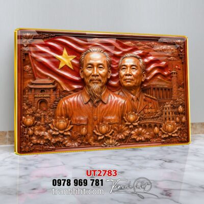 Tranh bác Hồ bác Giáp tranh Vĩ Nhân Quốc Khánh treo tường UT2783