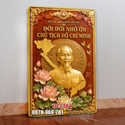 Tranh bác Hồ bác Giáp tranh Vĩ Nhân Quốc Khánh treo tường UT2784