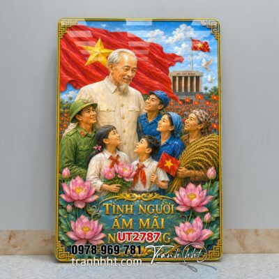 Tranh bác Hồ bác Giáp tranh Vĩ Nhân Quốc Khánh treo tường UT2787