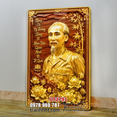 Tranh bác Hồ bác Giáp tranh Vĩ Nhân Quốc Khánh treo tường UT2791