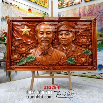 Tranh bác Hồ bác Giáp tranh Vĩ Nhân Quốc Khánh treo tường UT2794