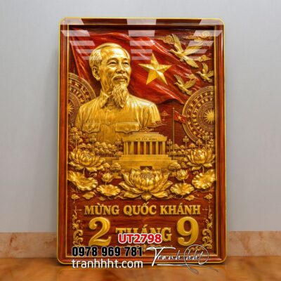Tranh bác Hồ bác Giáp tranh Vĩ Nhân Quốc Khánh treo tường UT2798