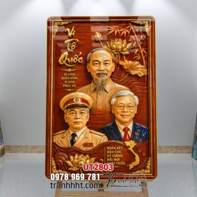 Tranh bác Hồ bác Giáp tranh Vĩ Nhân Quốc Khánh treo tường UT2803