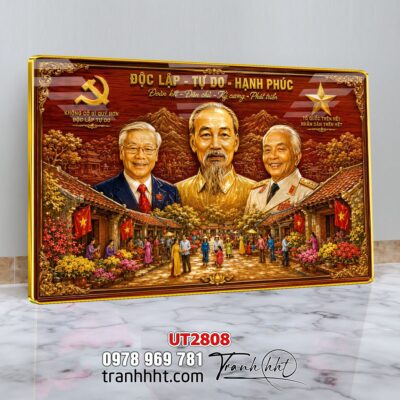 Tranh bác Hồ bác Giáp tranh Vĩ Nhân Quốc Khánh treo tường UT2808