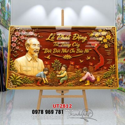 Tranh bác Hồ bác Giáp tranh Vĩ Nhân Quốc Khánh treo tường UT2812