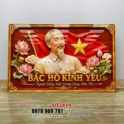 Tranh bác Hồ bác Giáp tranh Vĩ Nhân Quốc Khánh treo tường UT2819