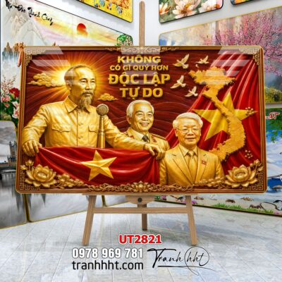 Tranh bác Hồ bác Giáp tranh Vĩ Nhân Quốc Khánh treo tường UT2821