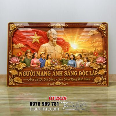 Tranh bác Hồ bác Giáp tranh Vĩ Nhân Quốc Khánh treo tường UT2829