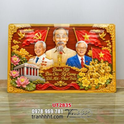 Tranh bác Hồ bác Giáp tranh Vĩ Nhân Quốc Khánh treo tường UT2835
