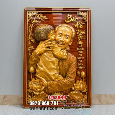 Tranh bác Hồ bác Giáp tranh Vĩ Nhân Quốc Khánh treo tường UT2839