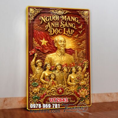 Tranh bác Hồ bác Giáp tranh Vĩ Nhân Quốc Khánh treo tường UT2843